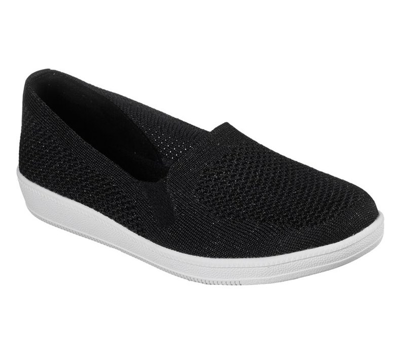 Skechers Madison Ave - Closest Star - Womens Slip On Shoes Black/White [AU-GN4414]